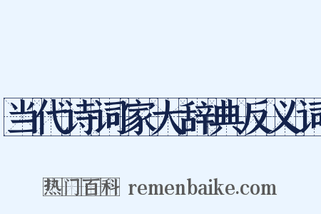 当代诗词家大辞典反义词是什么意思的图片
